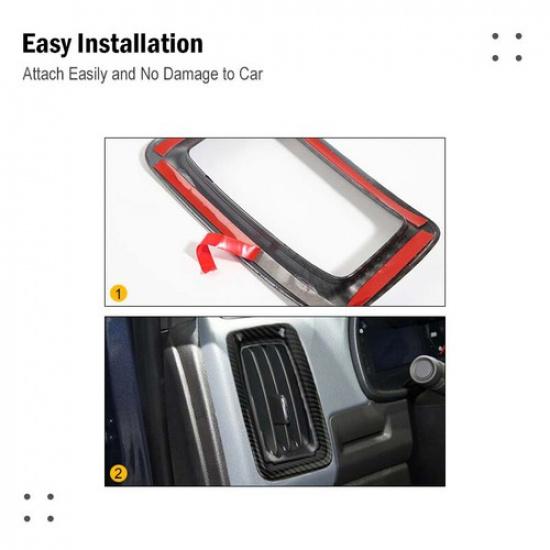 Console Side Air Vent Outlet Cover Trim For Chevrolet Colorado 14+Carbon Fiber