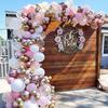Rose Gold Pink White Wreath Arch Kit Baby Bath Birthday Party Balloon Decoration