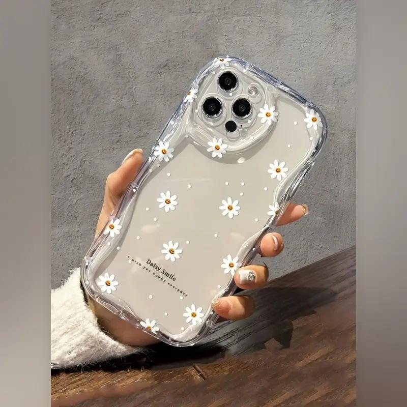 Wave Cream Pattern Corrugated Small Daisy Transparent TPU Mobile Phone Case Processing Production iPhoneAIR Protective Case