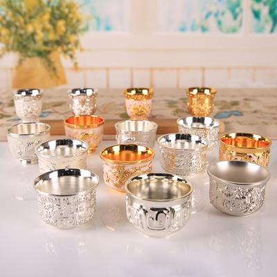 High-grade Gold and Silver Kung Fu Tea Set Teacup Wedding Wine Set Dragon and Phoenix Tea Set Business Gift