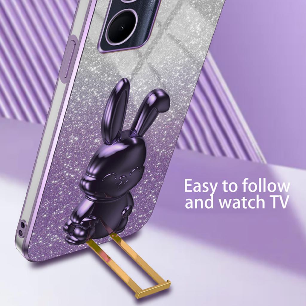 For Realme C33 4G/C33 2023 4G Rabbit Phone Case Support Kickstand PC+TPU Protective Cover