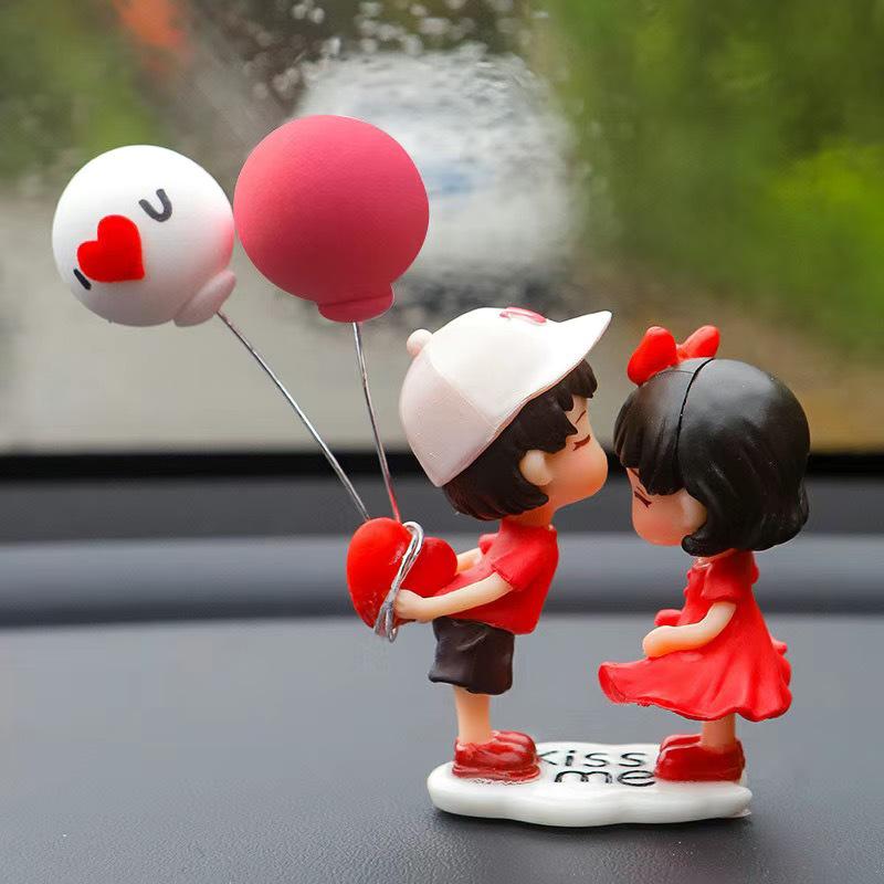 Adorable Car Couple Ornaments - Cute Interior Center Console Decor & DIY Desktop Accessories