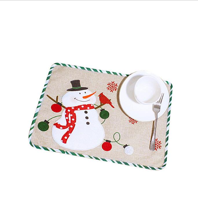 

Подставка для столовых приборов в виде снеговика-старика, креативная вышивка, изоляционный коврик, коврик для стола в отеле, рождественские украшения