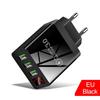 3-Port USB Digital Display Mobile Charger - Multi-USB Smart Travel Charger
