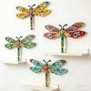 Vintage Metal Dragonfly Wall Art Hanging Decor Rustproof Wrought Iron Wall Hanging Sculpture Garden Home Party Decoration