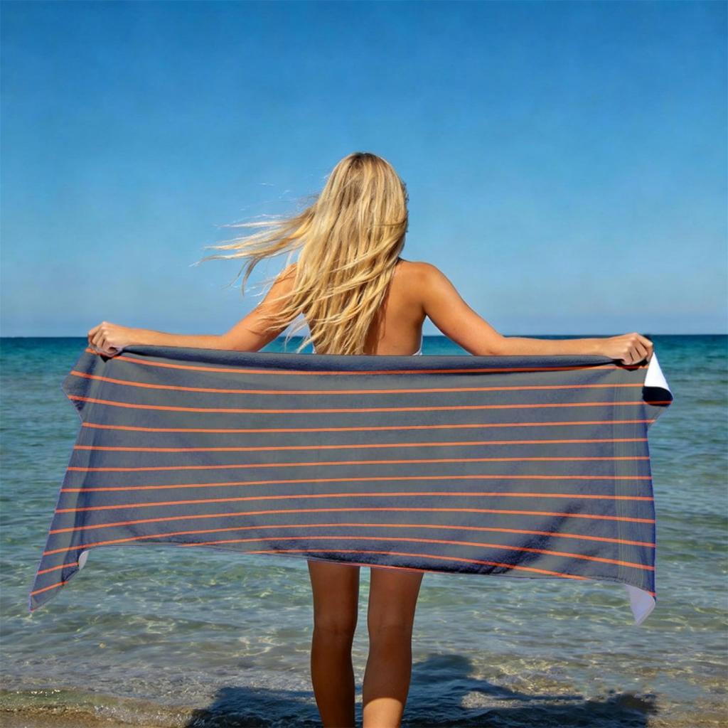 Asciugamano da Spiaggia a Strisce Oversize con Fantasia, Protezione Solare e Antivento, Adatto per Piscina, Campeggio, Coperta da Viaggio