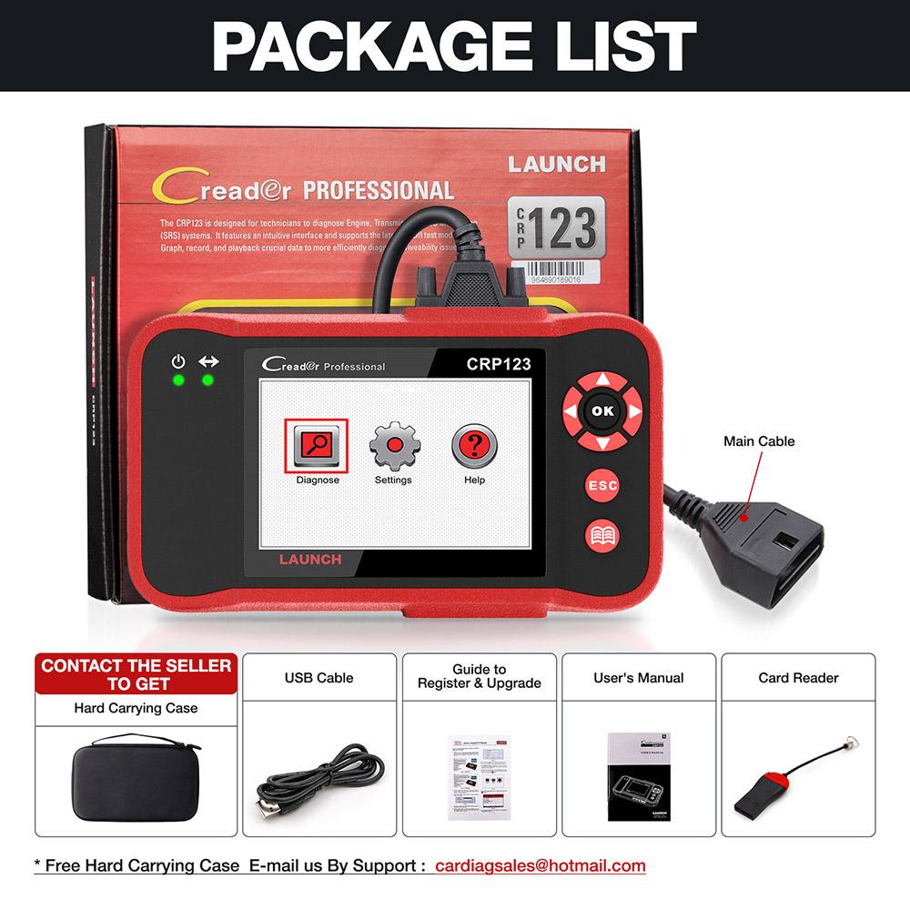 [Clearance sale] LAUNCH X431 CRP123 CRP123 E OBD2 Scanner ABS/SRS/Transmission/Engine Systems Diagnose Tool Lifetime Free Update