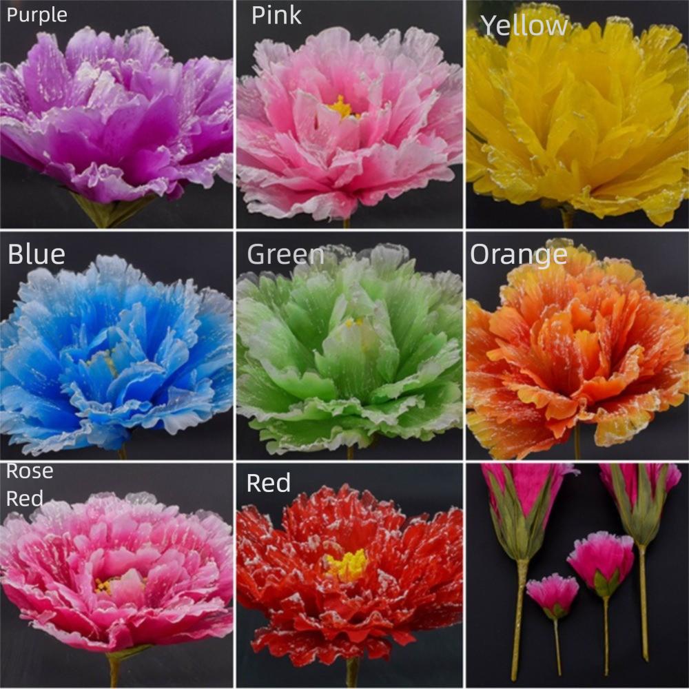 Large Size Peony Flower with Rod Decorative Flower Wall Artificial Flowers Dance Performance