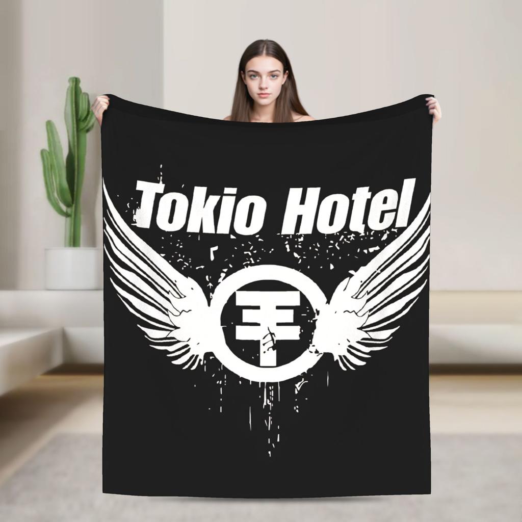 Tom Kaulitz Bill Kaulitz Flannel Blanket Soft Throw Blanket for Outdoor Airplane Travel Street Trend Bedspread Sofa Bed Cover