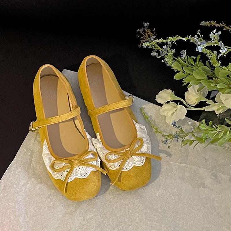 

Fashion lightweight pink French shallow mouth flat-soled single shoes women s 2025 new summer soft-soled versatile Mary Jane shoes 39 жёлтый