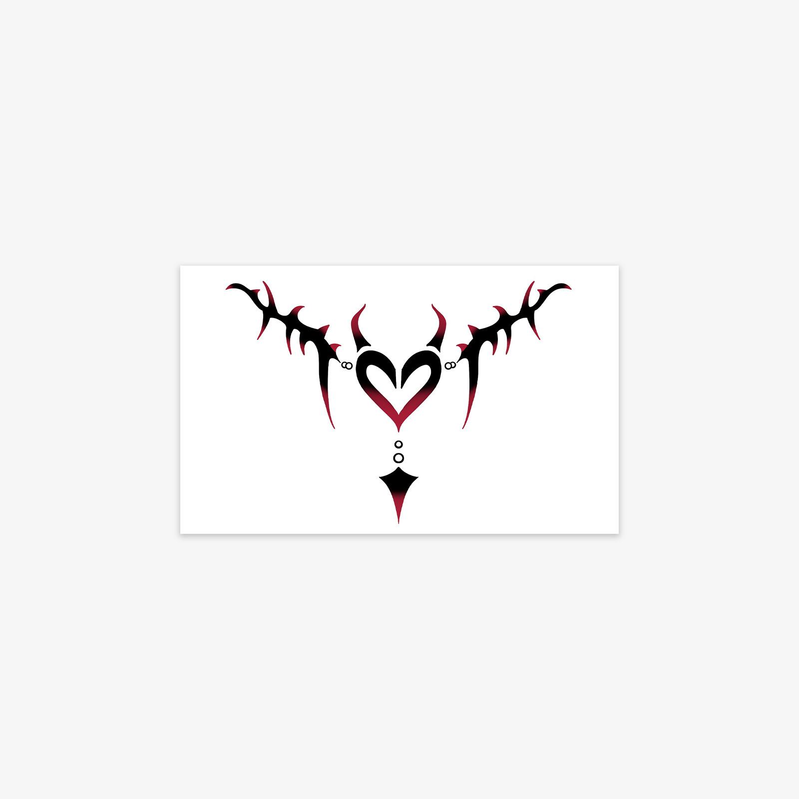 Y2K Simple Personality Dark Hot Girl Love Devil Wings Thorns Waist Abdomen Leg Tattoo Stickers 18*11CM