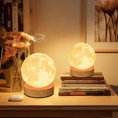 RGB 3D Maan USB Nachtlamp Bediening 3 Kleuren Draad Led Bureaulamp Maan