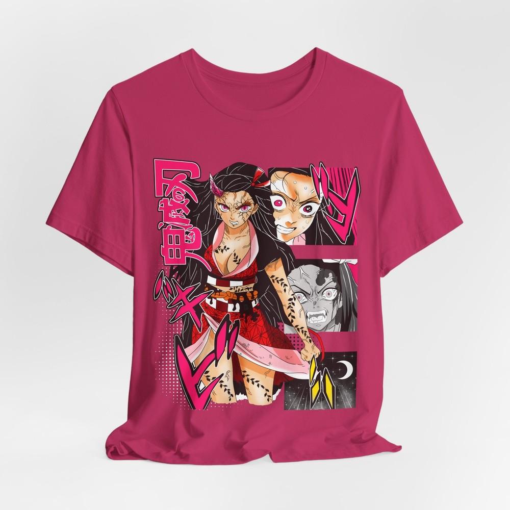 Nezuko Demon Form Tee, Japanese Anime Graphic Unisex Shirt, Unisexga Unisex Jersey