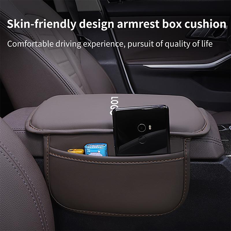 gzbf5 PU Leather Car Armrest Box Mats Auto Center Console Covers for Mitsubishi Outlander ASX Fortis Lancer Pajero Sport Eclipse Cross
