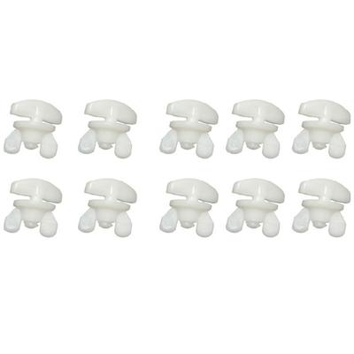 10Pcs Curtain Rails Stopper Set White Plastic Sliding Gliders for Drapery Track Stop Curtain Replacement Accessories
