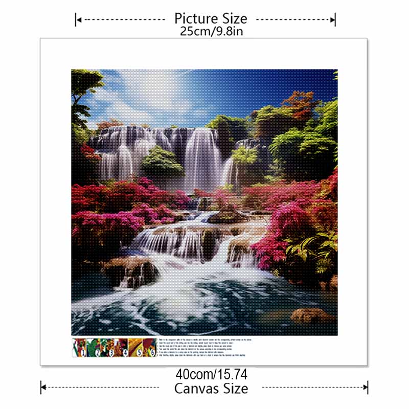 New Arrival 5D DIY Full Circle Diamond Painting "Waterfall" Embroidery Cross Stitch Home Decor Gift
