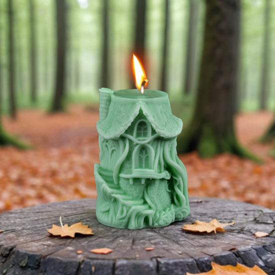 Yousheng European Castle Candle Mold Silicone Soap Wax Making Mold Flexible Reusable Gypsum Concrete Mold for Home Decor Parties Weddings