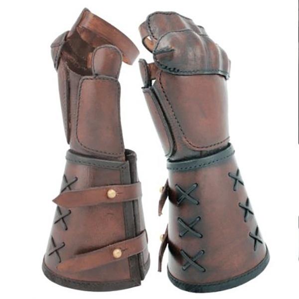 thumbnail image 2 of Abbdbd Viking Leather Gauntlet Wristband - Medieval Bracers Cosplay Arm Warmers, Bracers Viking Jewelry For Men Women, Leather Viking Pirate Knight Bracer, Halloween Costume 2 of 13