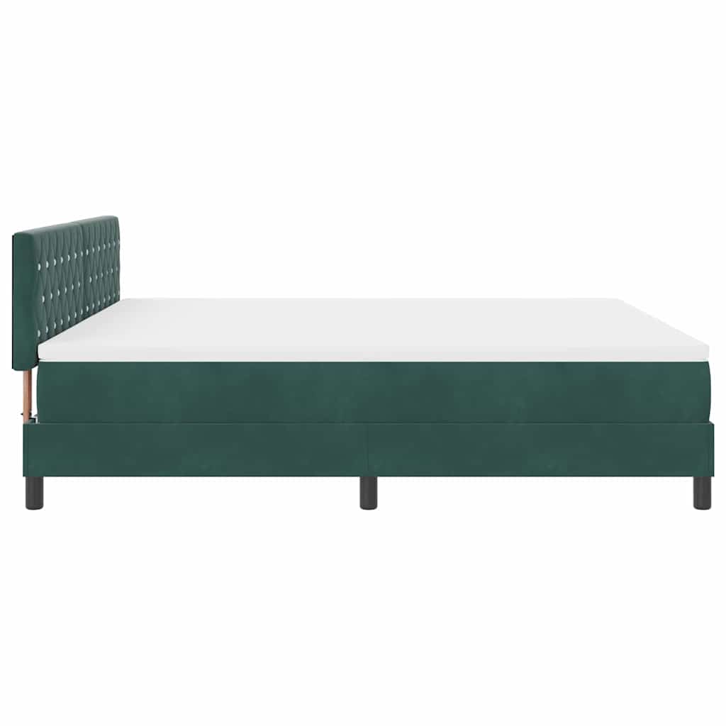 LED Box Spring Bed with Mattress Dark Green 180 X 200 Cm Velvet