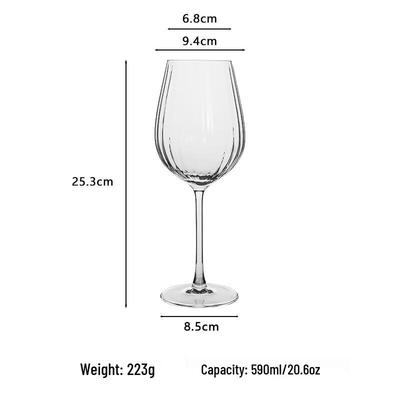 Set di Calici da Vino Rossi in Cristallo Prismatico Zhishi (3-Pack)