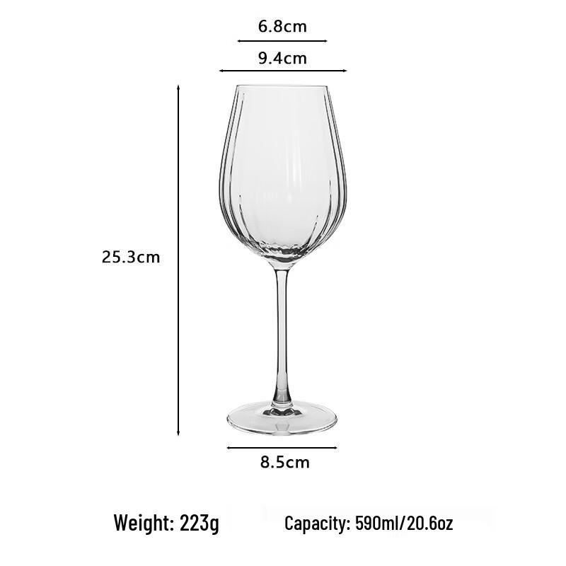 Elegant Prism Vertical Stripe Wine Glass Set