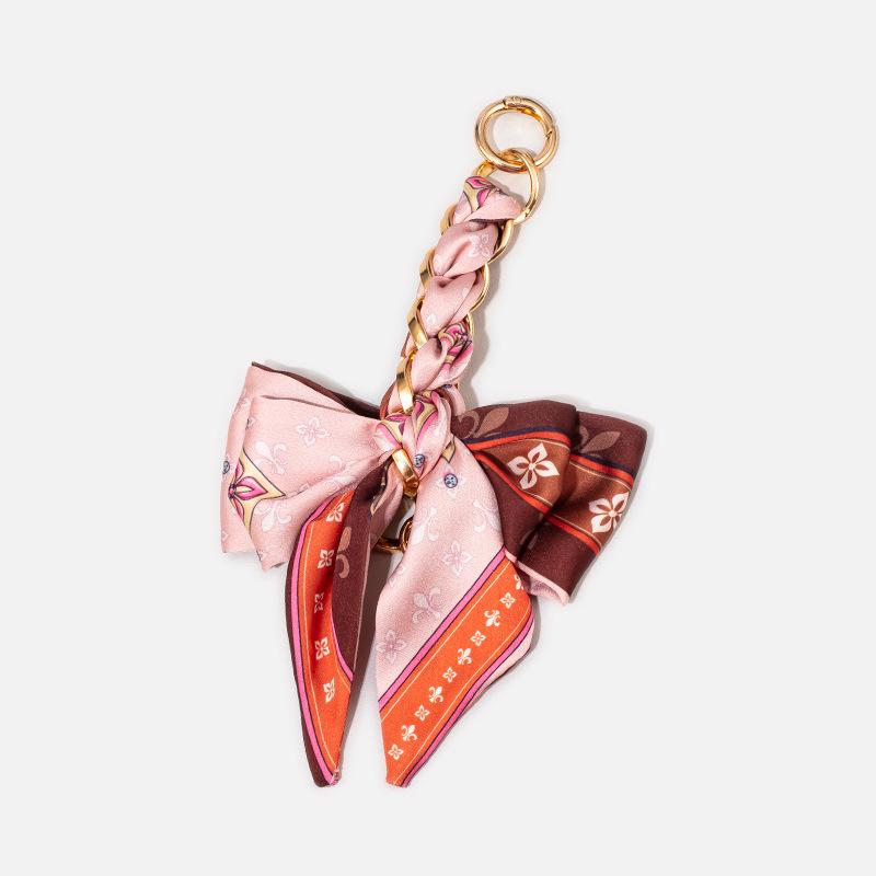 Silk Scarf Hand Woven Bag Extension Chain Ins Armpit Shoulder Metal Strap Women's Retro DIY Short