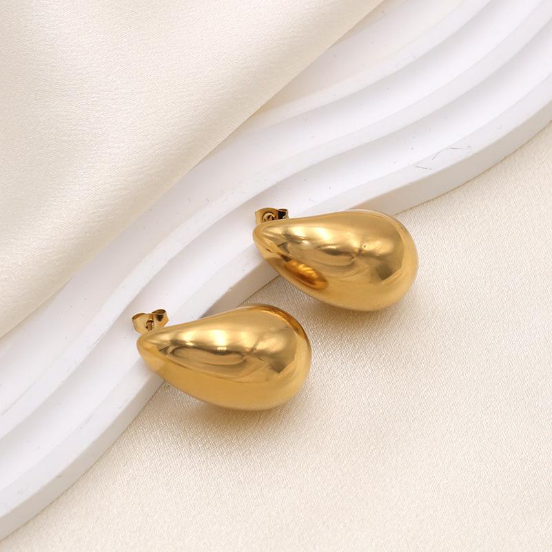 Titanium Steel Hollow Hollow Water Drop Earrings Light Luxury High Sense Versatile Earrings Earrings