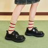 Gu Yunshu 2024 Autumn and Winter New Black Lace-up Small Leather Shoes Platform-soled Versatile Single Shoes Fashion Casual Shoes Women