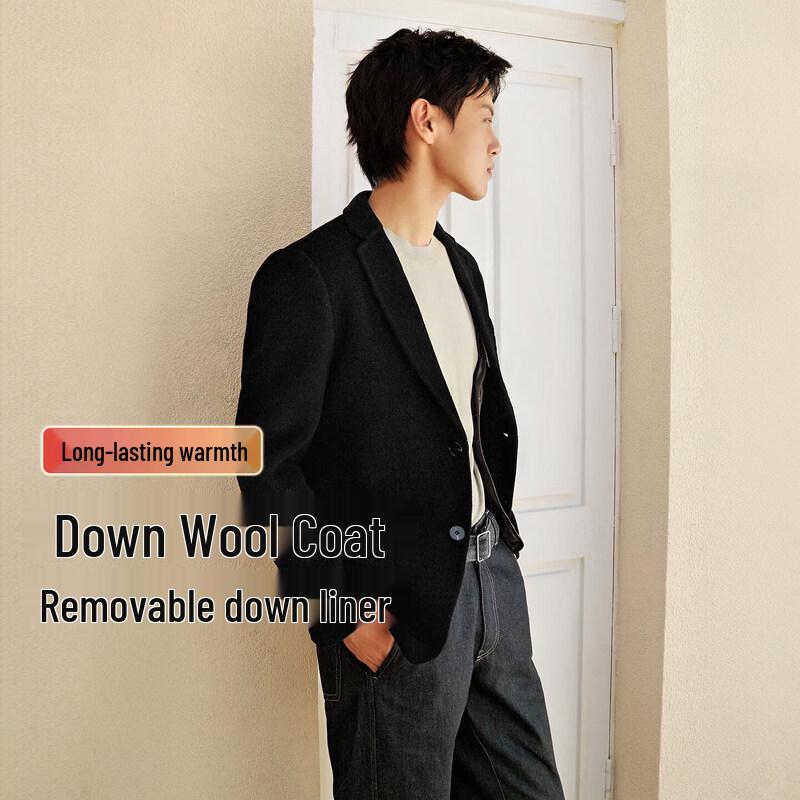 

Hodo Мужское пальто из 100% шерсти со съемной подкладкой из пуха XL