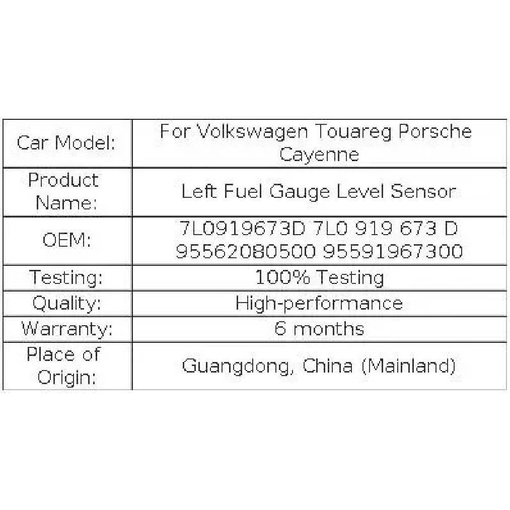 JH Left Fuel Gauge Level Sensor Fit For Volkswagen Touareg Porsche Cayenne 7L0919673D 7L0 919 673 D 95562080500 95591967300