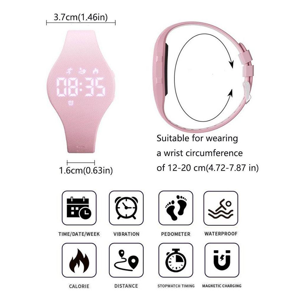 LED Digital Vibrating Alarm Clock Waterproof Electronic Watch Fashion Silent Wristband  Teenager