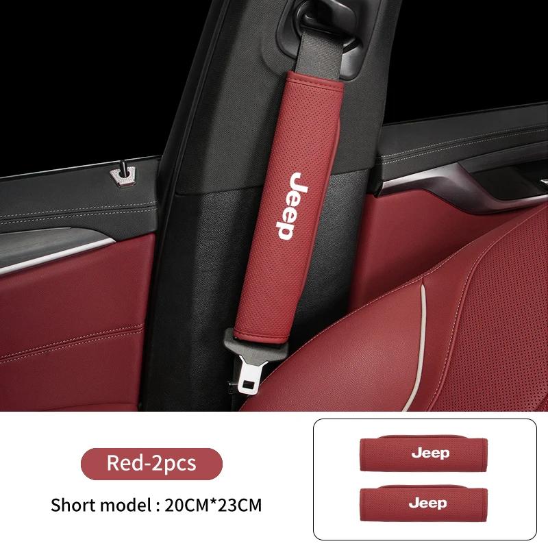 For Jeep Breathable Car Seat Belt Padding Pad Interior Accessories For Jeep Wrangler Renegade Compass Grand Cherokee JK Patri
