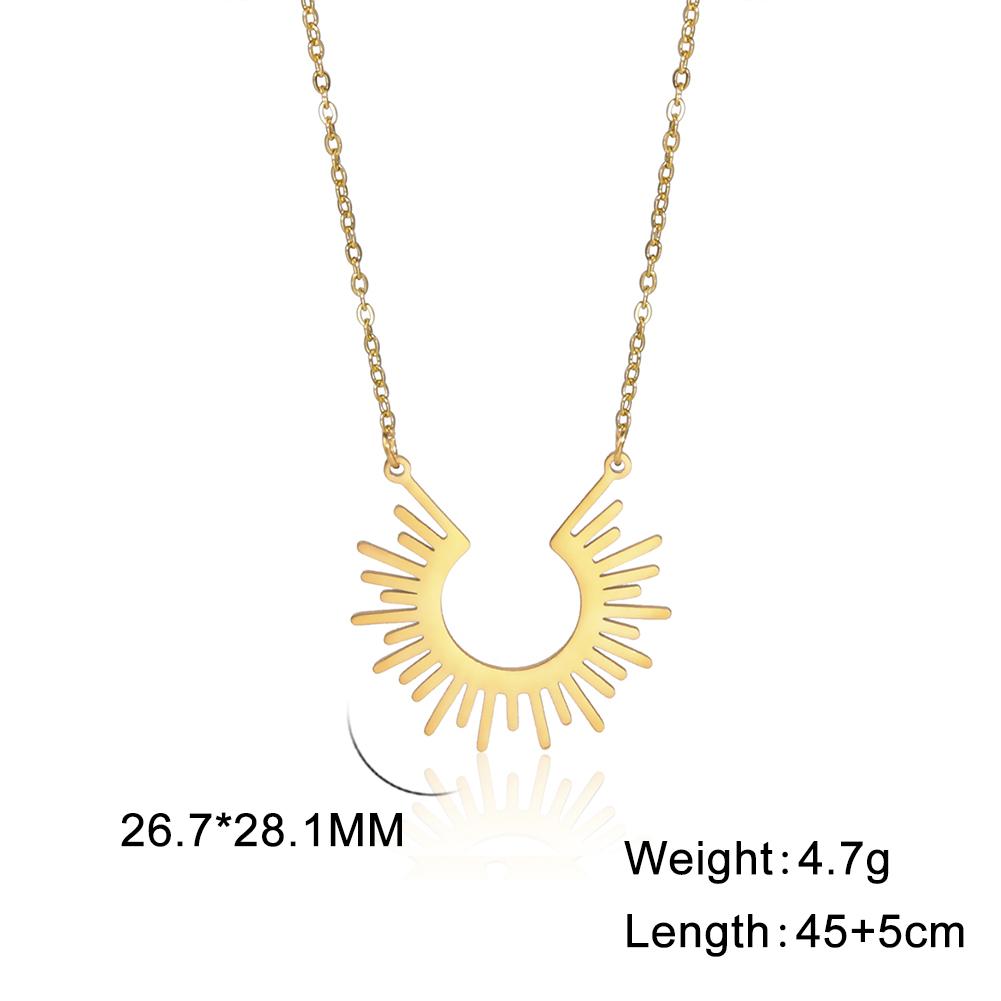 Collana Pendente Raggio di Sole Donna Catena in Acciaio Inossidabile Collane Gioielli da Collo Bohemien Regali per Amici