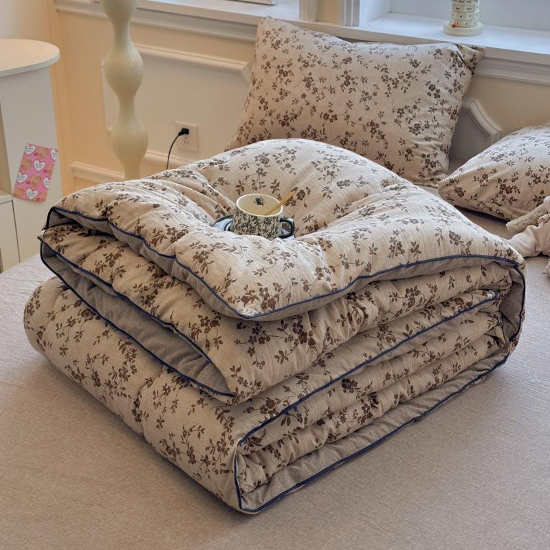 2025 Original Linen Crinkled Gauze Double Layer Quilt Comforter for Winter, Spring & Autumn