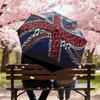1 Stück Britische Flagge Regenschirm Tragbarer Faltregenschirm Eisenrahmen Lochknochenstruktur Outdoor Heimregenschirm