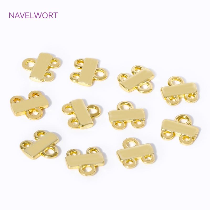 18K Gold Plated 2/3 Strand Ends Connectors,Layer Clasps,Pendant Bails Connector For Jewelry Making DIY Jewelry Making Findings