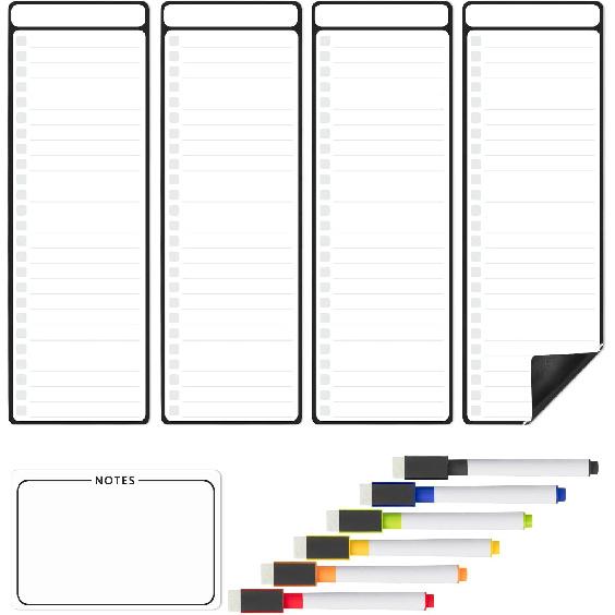 Mr. Pen- 4" x 12" Magnetic Dry Erase to Do List, 11 pcs, 4X Dry Erase to Do List White Board, 6X Colorful Whiteboard Markers and 6" x 4" Magnetic