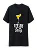 Feelin Salty T Shirt Funny Margarita Summer Vibes Drinking Humor Lime Cocktail Vintage Washed Stretched Graphic Casual Homme