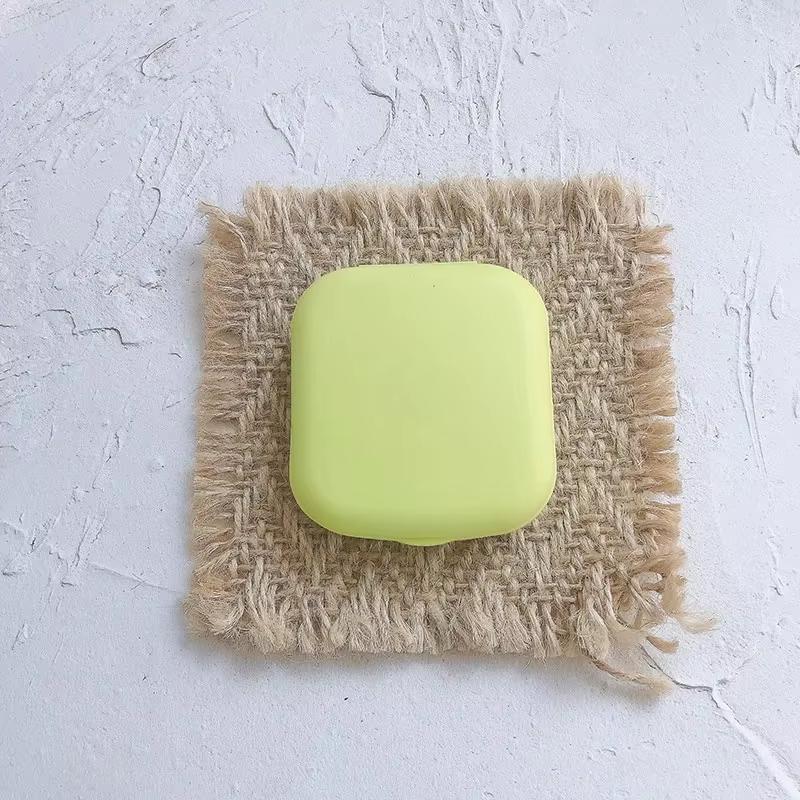 

1 шт. Мини квадратный футляр для контактных линз с зеркалом для женщин, цветная коробка для линз, контейнер для глаз, милые дорожные наборы