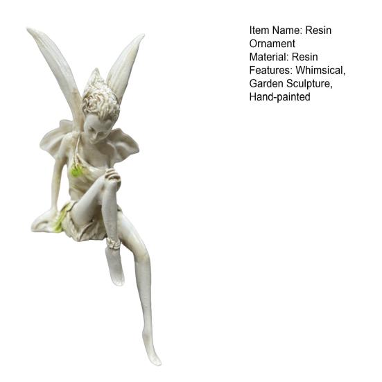 Blumenfeenstatue, geflügelte Feenfigur aus Kunstharz, Feenskulptur für den Garten im Freien, für die Dekoration von Haus, Veranda, Rasen und Hof