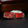 Blucome Red Car Brooches Collar Suit Lapel Pins Full Rhinestones Wedding Corsage Pins Jewelry Girls Clip