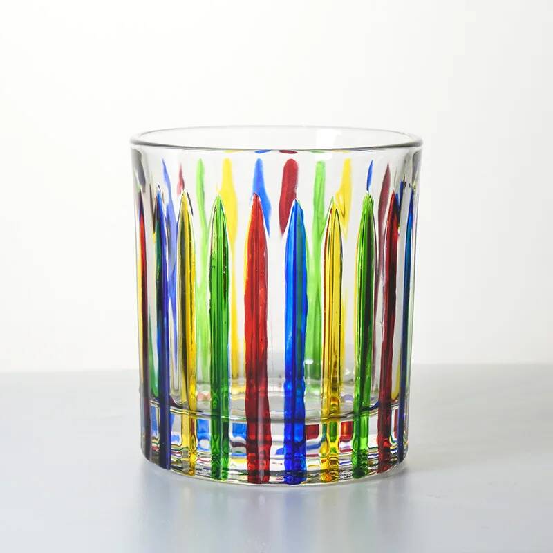 Colorful Rotating Whiskey Glass Germany Design Crystal Wine Glass Relieve Stress Ripple Brandy Tumbler Whisky Enjoy Cup Beer Mug 250ml