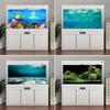 1Pc Aquarium Background Sticker Fish Tank Backdrop Forest/Moss/Ocean World DIY Cutting Self Cling Aquarium Wallpaper Decorations