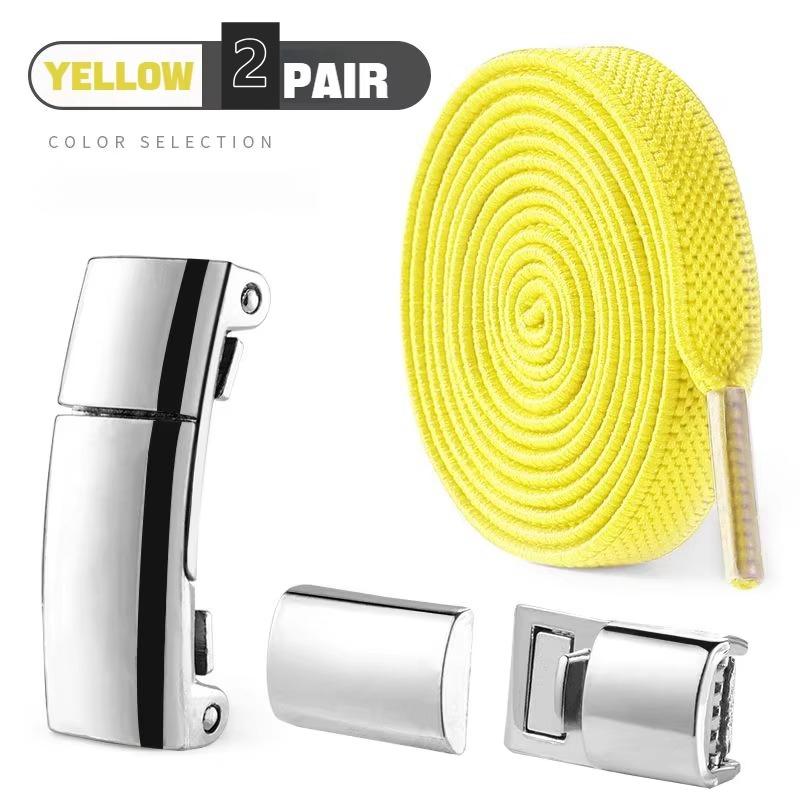 2Pair Elastic Laces Sneakers Magnetic Lock Shoelaces without ties unisex Flat No Tie Shoelace Rubber Bands for Shoes Accessories