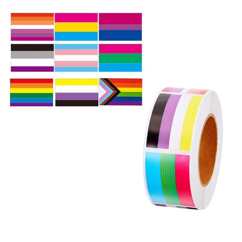 Rechteckiger Regenbogen-Valentinstag-Aufkleber