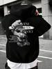 Street Victory Art Fashion Men Hip Hop Sports Hoodie, Broken Bust Sculpture And Classic Latin Phrase Back Design, Oversized Street Pullover