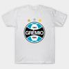 Men Black Print T-shirt Grêmio Fbpa No-Cut Transfer Paper Print Cotton Tshirt