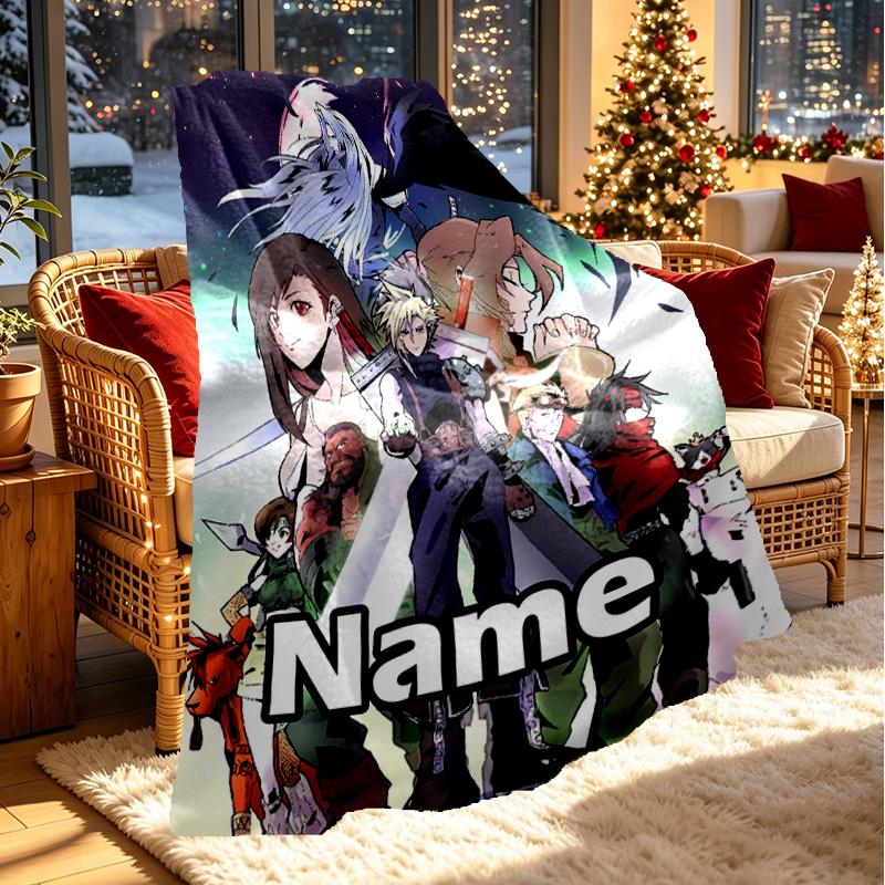 Custom Name Personalized Final Fantasy Print Blanket, Home Decor, Bedroom, Sofa, Camping, Couch, Gifts for Birthday ChristmasEnthusiasts