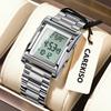 CAREKISO Luxury Brand Men Watch Waterproof LED Week Date Alarm Man Wristwatch Stainless Steel Fashion Electronic Watches For Men