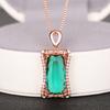 Huitan Luxury Female Fashion Pendant Necklace with Bright Zirconia Box Chain Jewelry Anniversary Party Accessories for Women